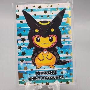 Poncho Pikachu Shiny Rayquaza Gold Holo Pokemon Database Merry Christmas